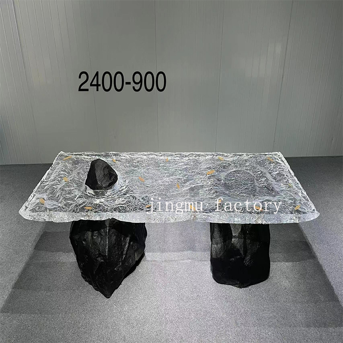 Crystal clear Epoxy Water Wave Luxury Table High Casa Resin Table