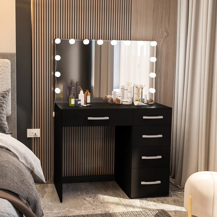 LED Dressing Table with Drawers