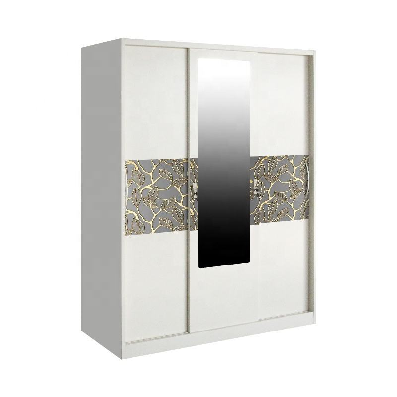 Metal Clothes Storage Cabinet Wardrobe Steel Swing Door Almirah Bedroom Printing Wardrobe
