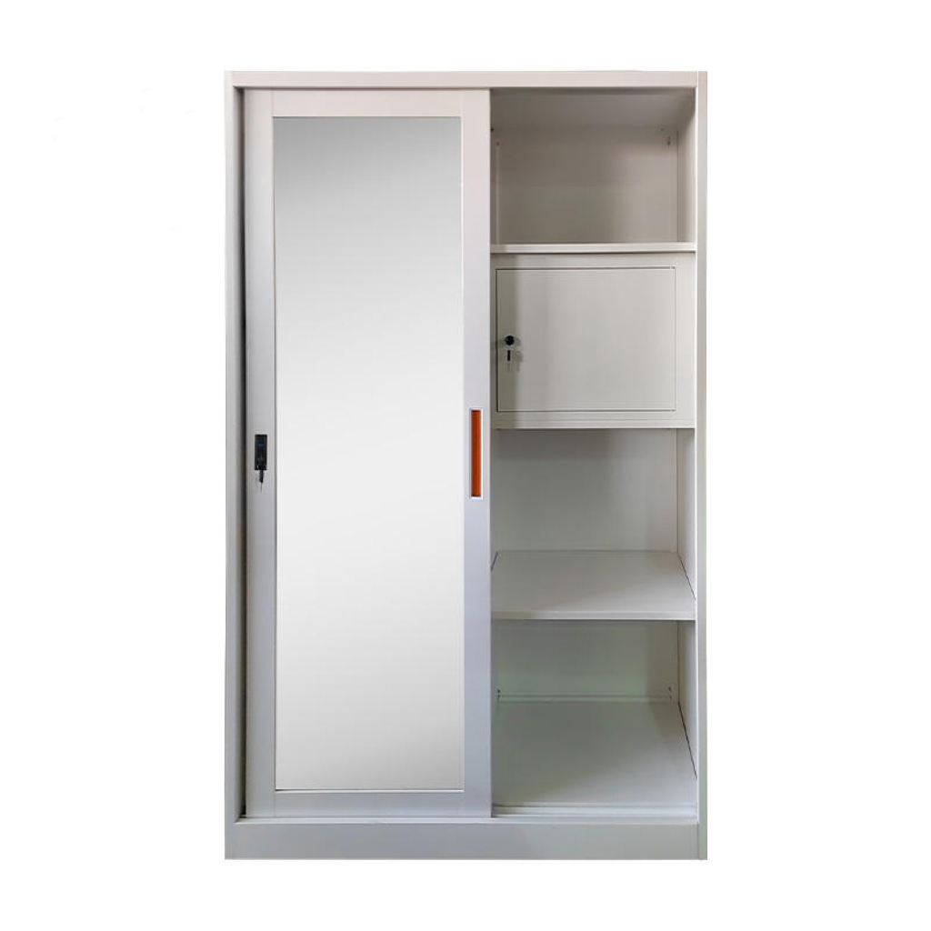 Metal Clothes Storage Cabinet Wardrobe Steel Swing Door Almirah Bedroom Printing Wardrobe