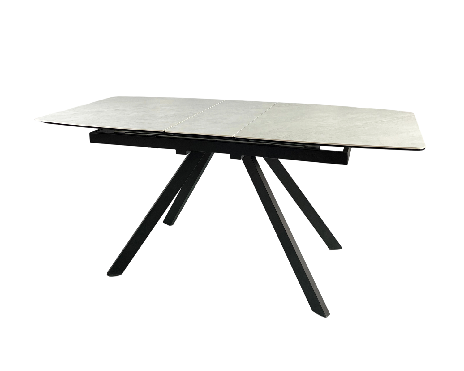 Elegant & Expandable: Metal-Fram esintered stone Dining Table for Modern Living