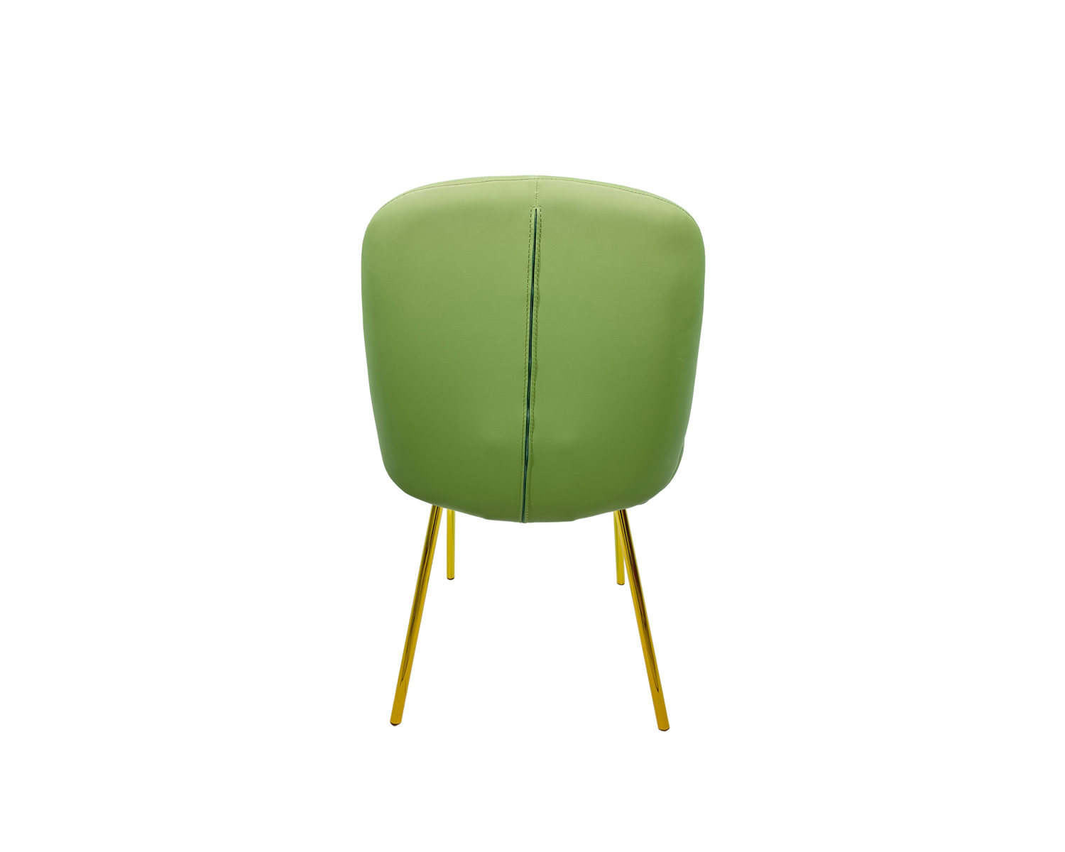 Green faux Leather Dining Chair With Metal Legs