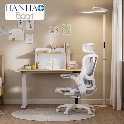Boori Kids Leo Electric Sit & Stand Desk 1.2m+Accessories Leo Shelf+Remy Ergonomic Mesh Chair