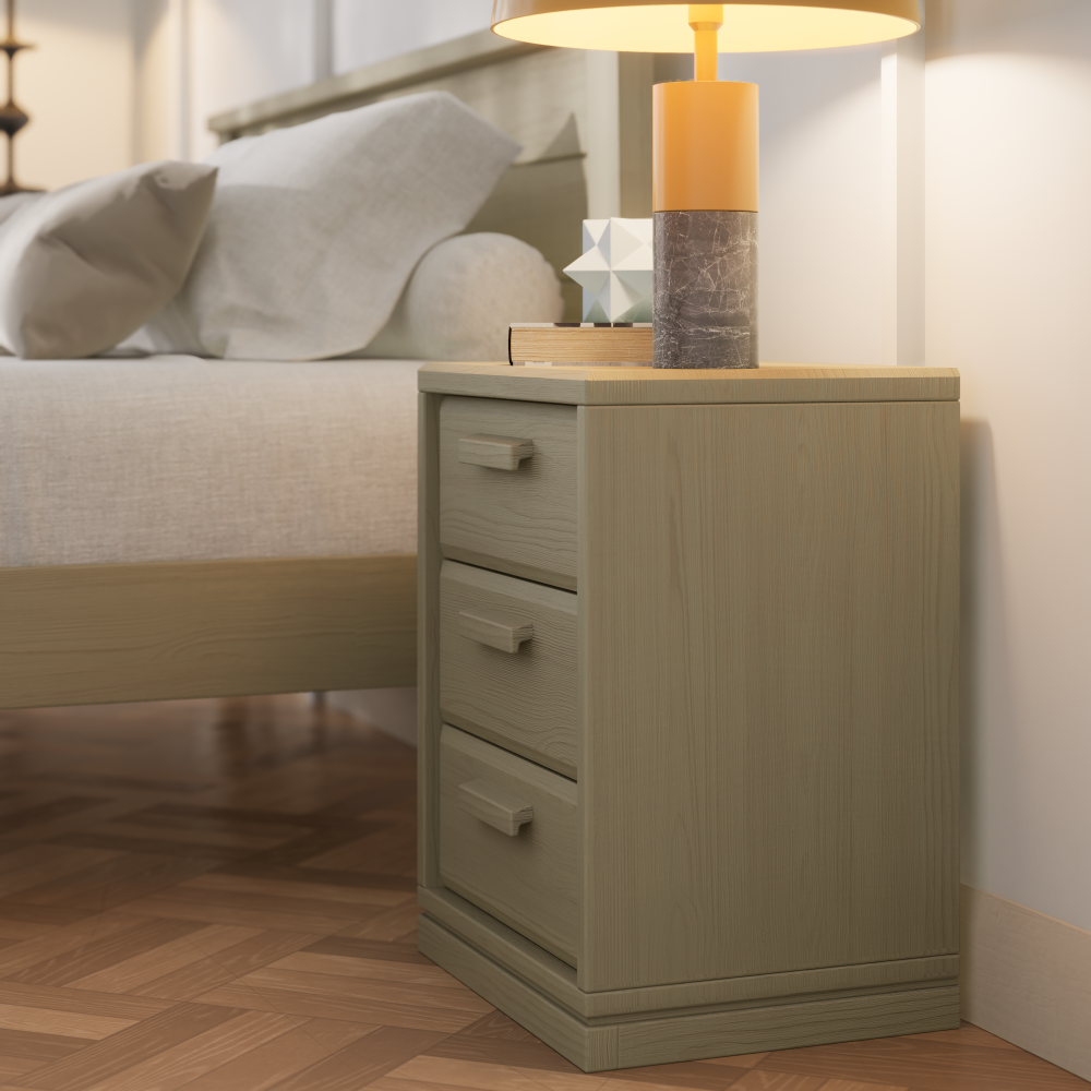 Boori Living Block 3 Drawer Bedside Table
