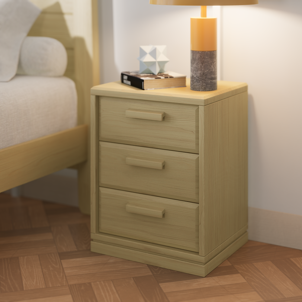 Boori Living Block 3 Drawer Bedside Table