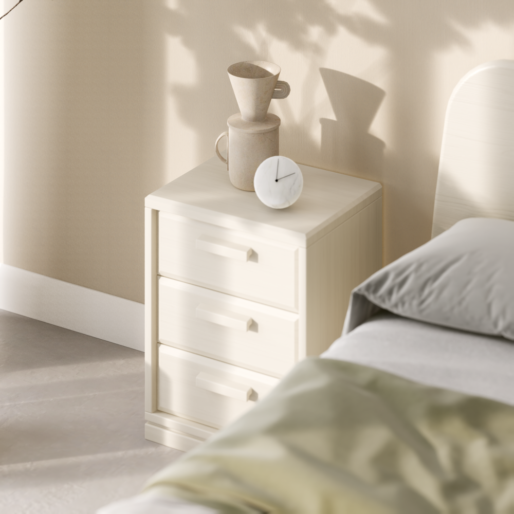 Boori Living Block 3 Drawer Bedside Table