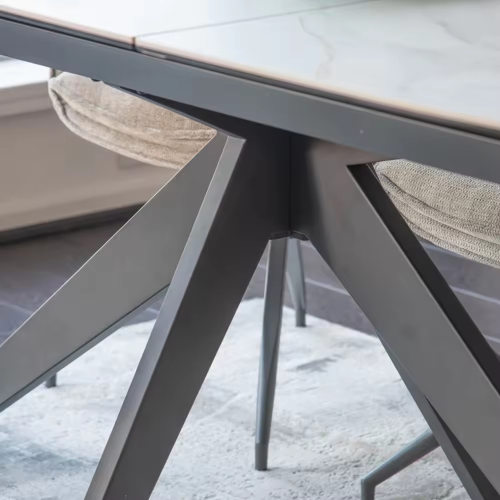 Modern Rock Plate Retractable Dining Table for Kitchen Living Room Hotel Apartment Restaurant