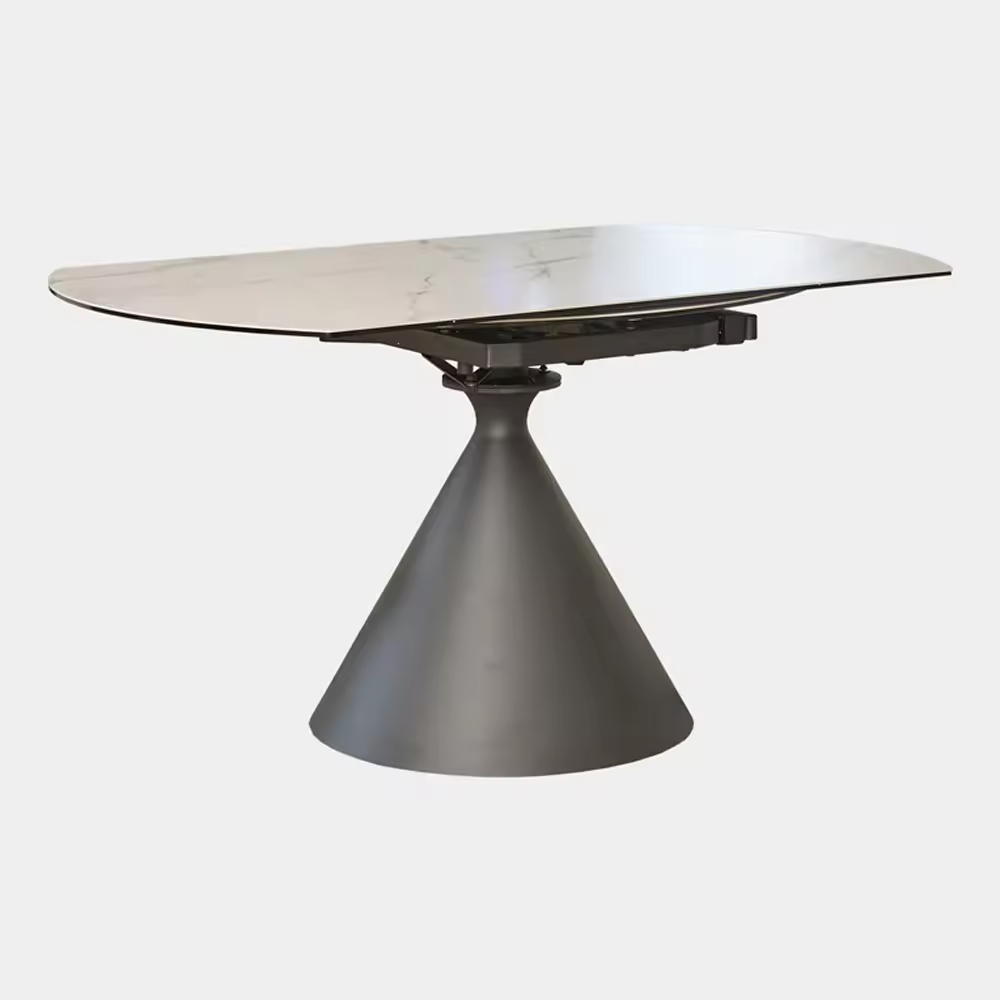 Nordic Style Space Saving Marble or Slate Multi-Functional Extendable Round Dining Table