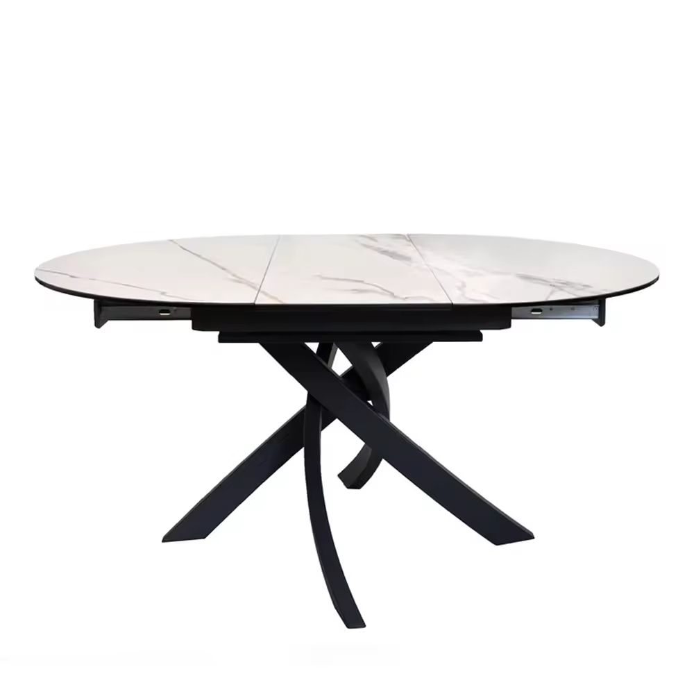 Modern Sintered Stone Marble Top Extendable Dining Table