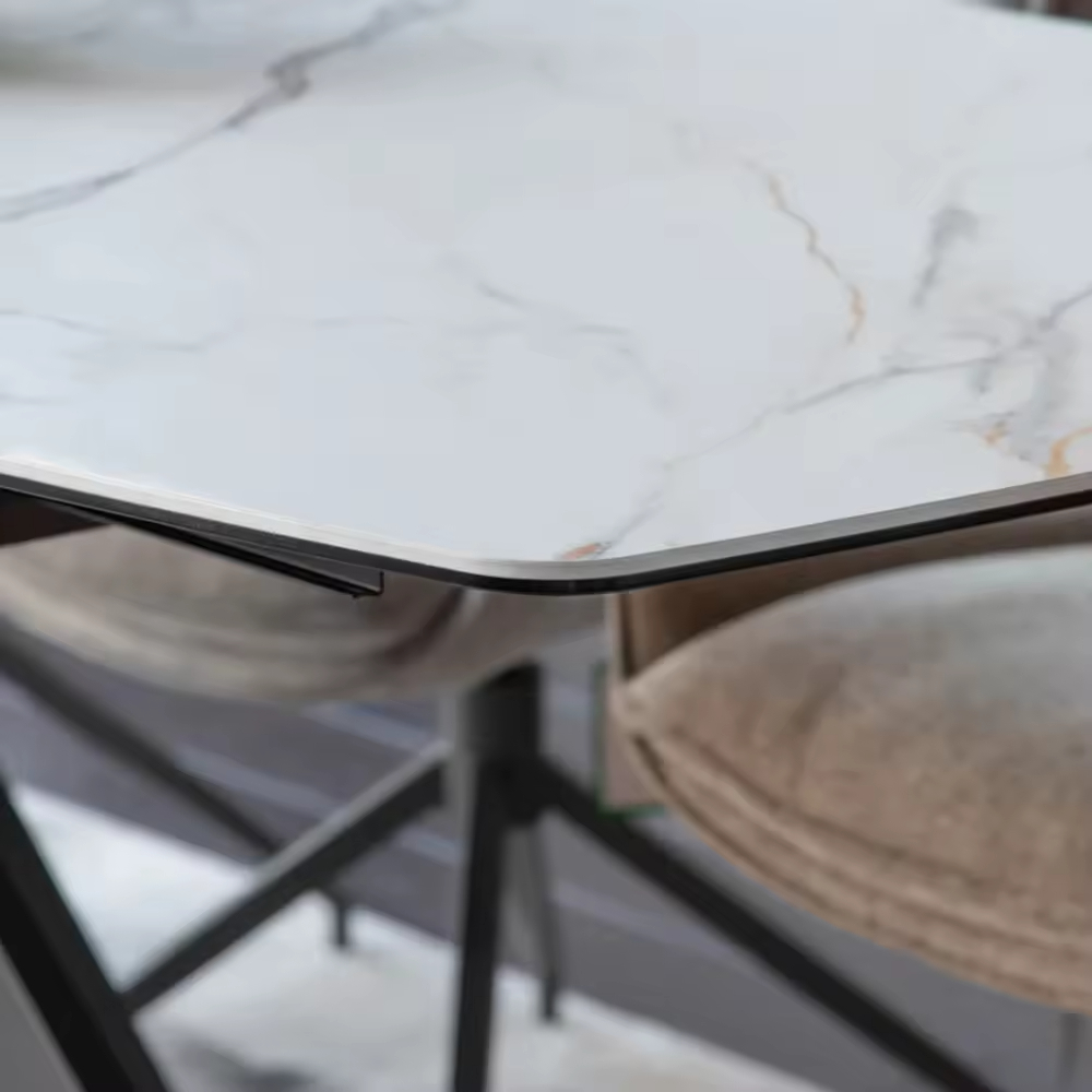 Modern Rock Plate Retractable Dining Table for Kitchen Living Room Hotel Apartment Restaurant