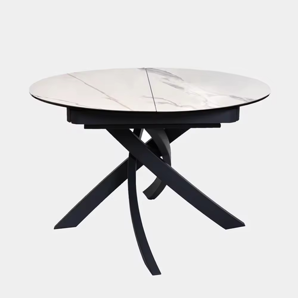 Modern Sintered Stone Marble Top Extendable Dining Table