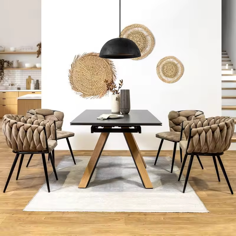 Rectangular Sintered Stone Expandable Dining Table