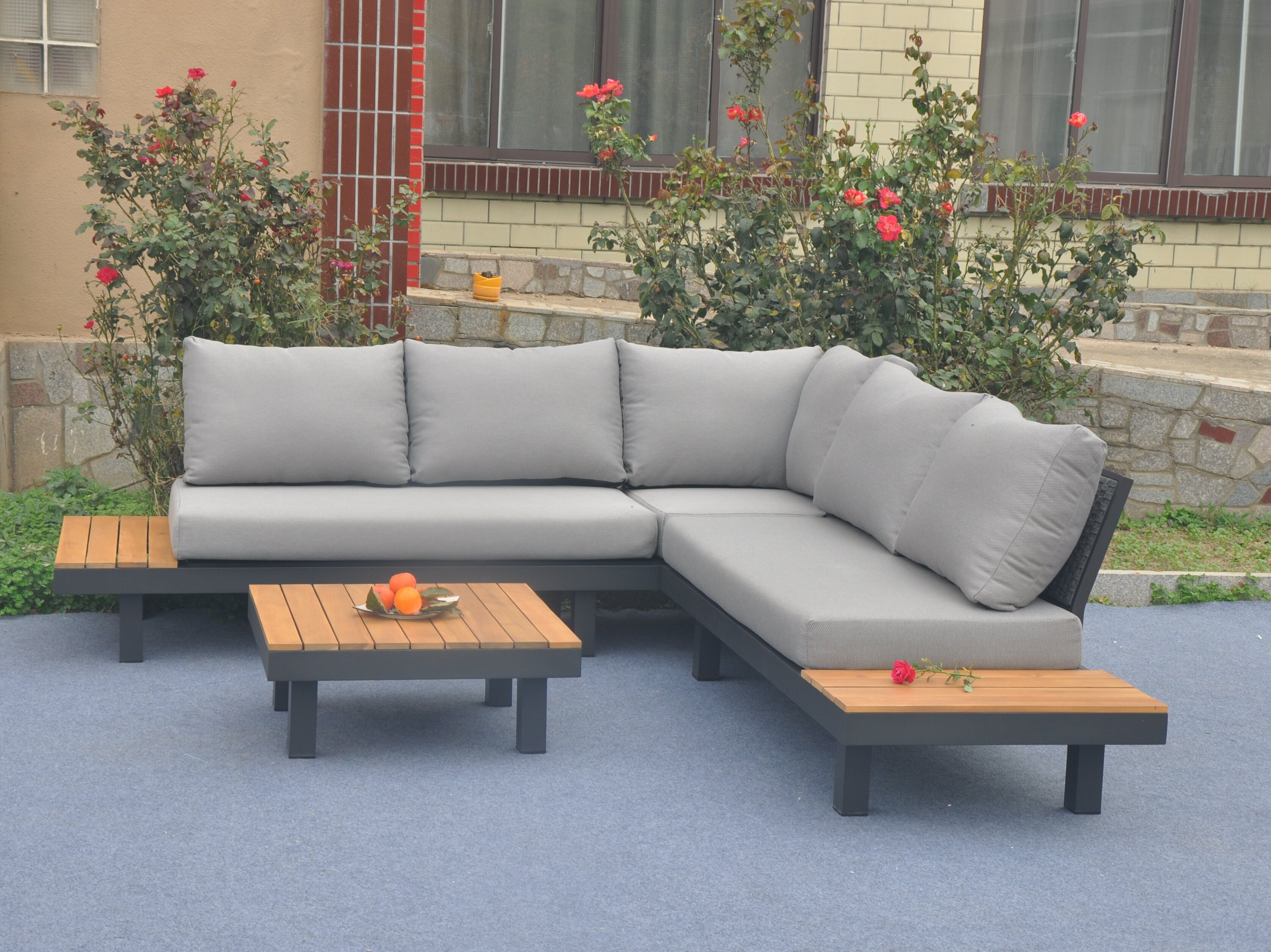 Acacia Alu Lounge sofa set of 3