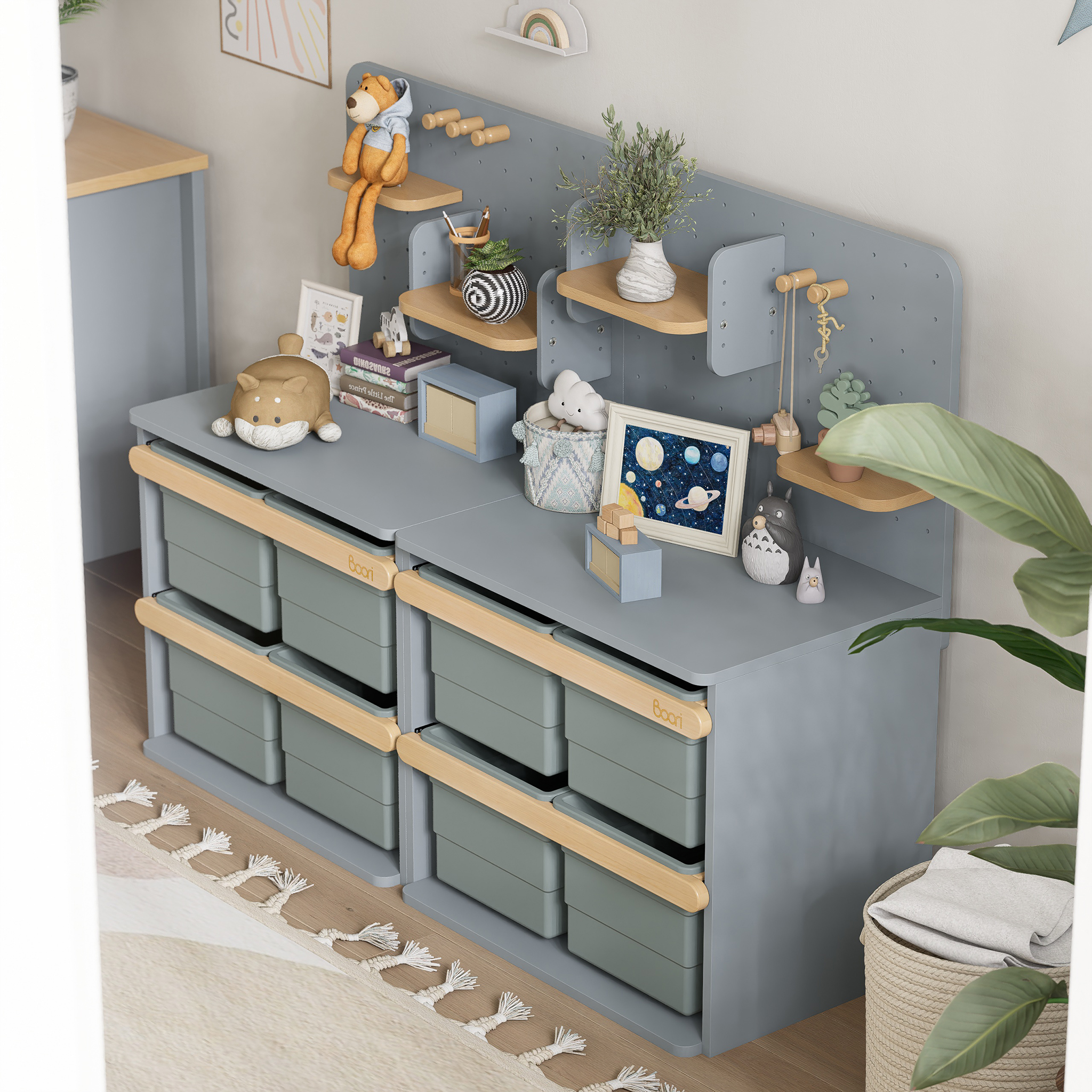 Boori AccessoriesToy Cabinet Pegboard Bookshelf