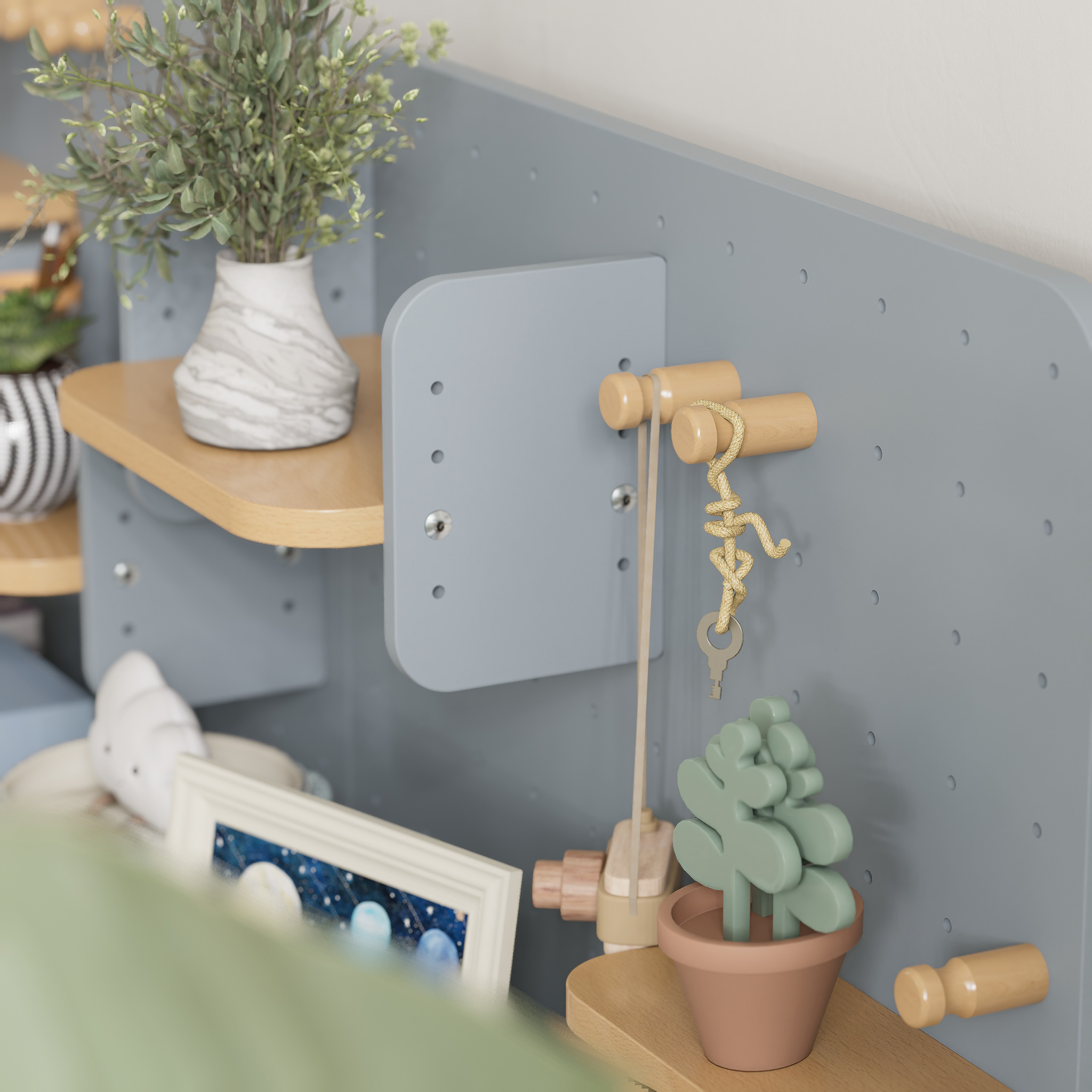 Boori AccessoriesToy Cabinet Pegboard Bookshelf