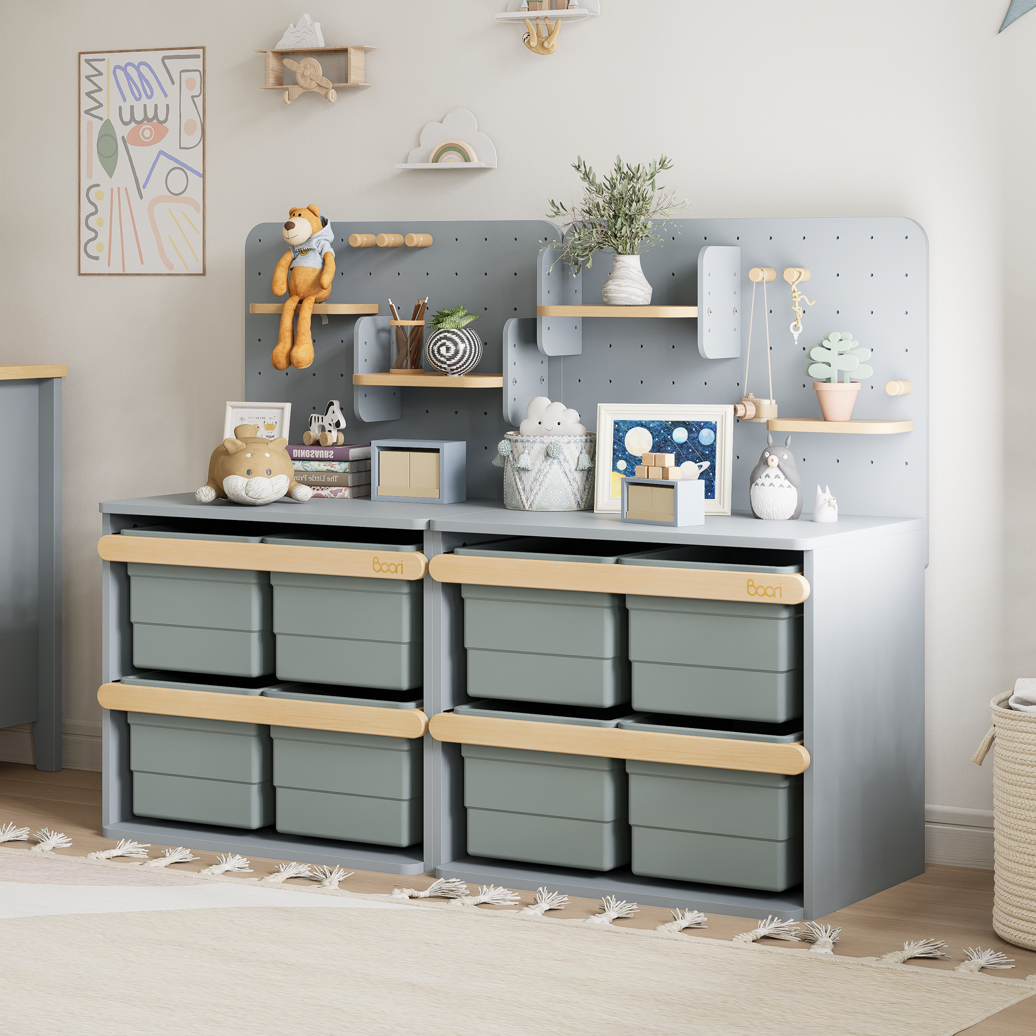 Boori AccessoriesToy Cabinet Pegboard Bookshelf