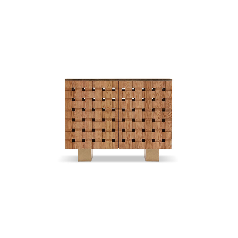 Woven solid wood&gold leaf