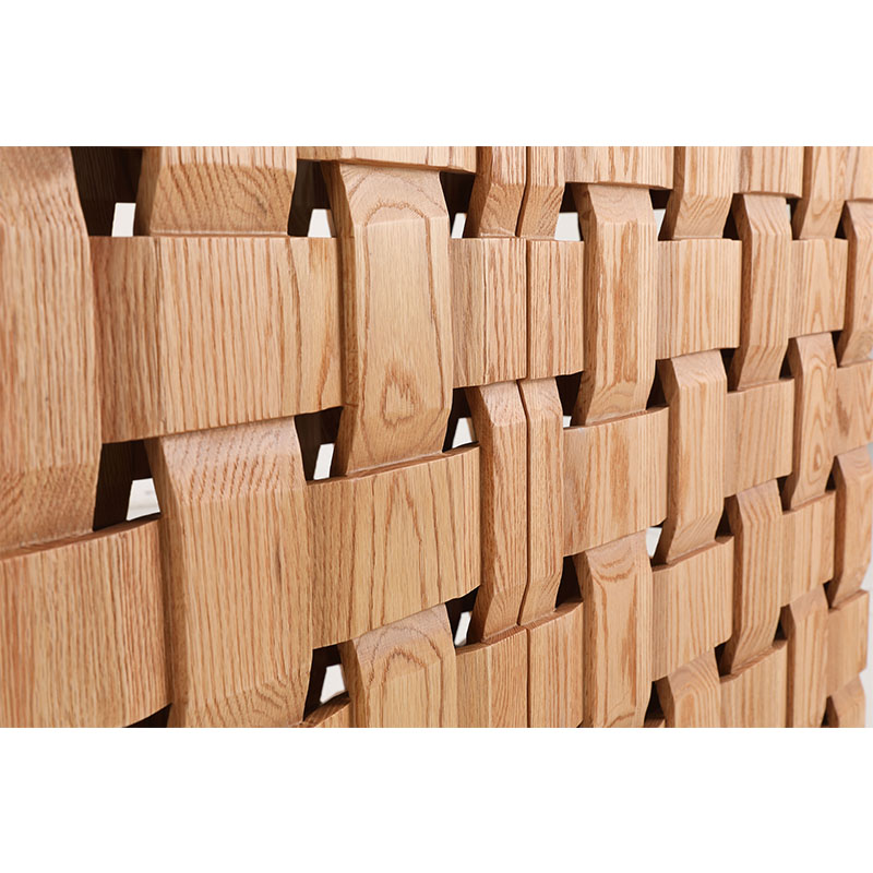 Woven solid wood&gold leaf