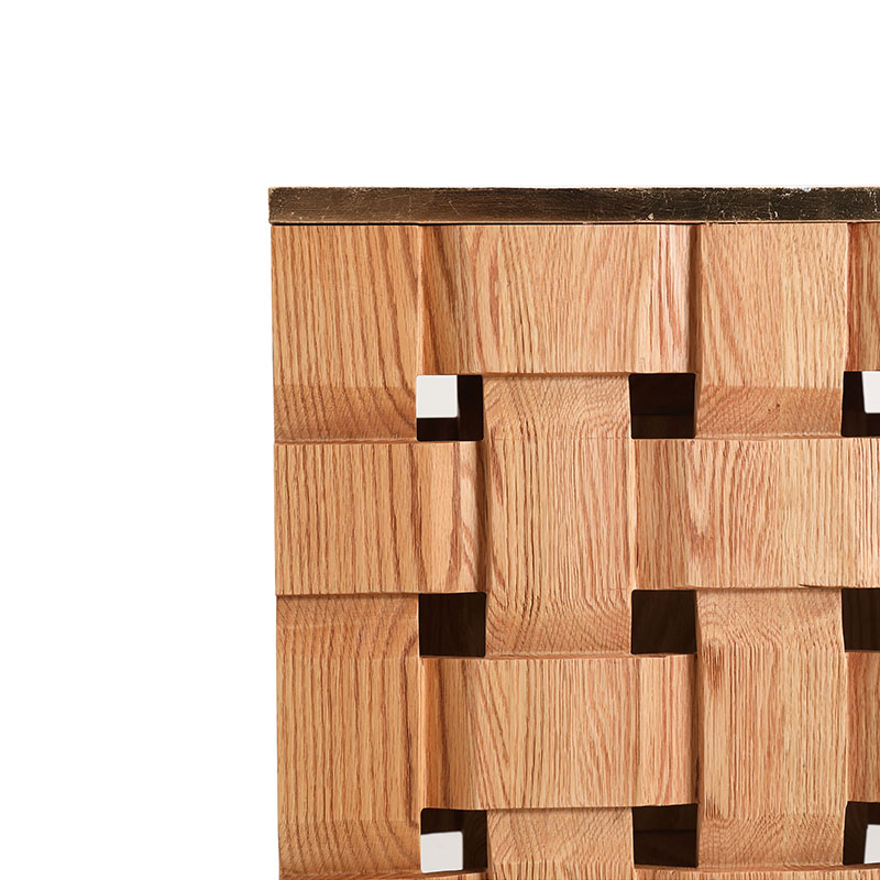 Woven solid wood&gold leaf