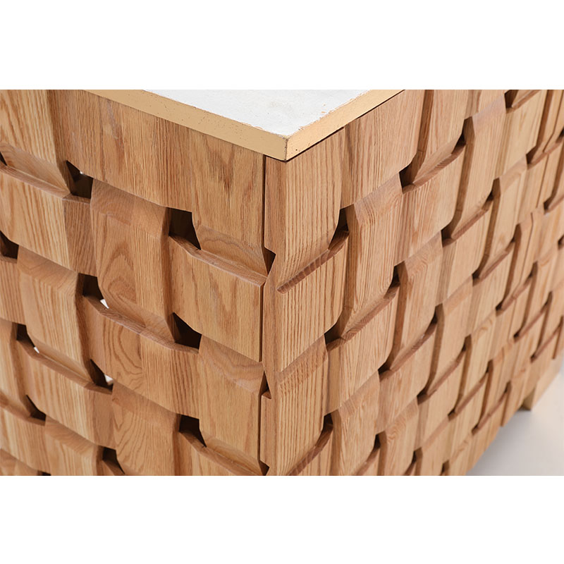 Woven solid wood&gold leaf