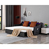 Huayang Custom Bedroom Furniture Dark Gray Retro-style Upholstered Sliding Flatbed Upholstered Bed