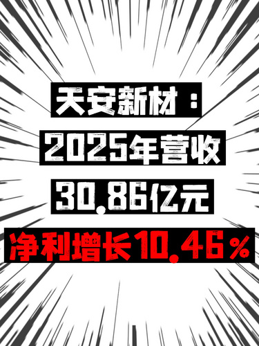 天安新材：2025年营收30.86亿元，净利增长10.46%