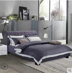 CBD布艺软床可拆洗简约现代主卧家具双人床定制1.8米布床婚床 D18