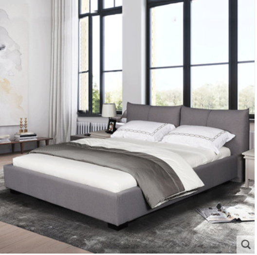 CBD北欧布艺定制床现代简约双人床1.5米1.8小户型轻奢婚床1901